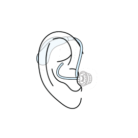 Receiver-in-canal hearing aid illustration