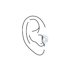 Completely-in-canal hearing aids illustration
